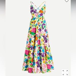 J Crew Floral Cotton-Poplin Dress